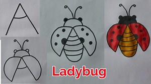 How to draw a ladybug from letter A | Easy ladybug drawing step by step | Easy ladybug draw for kids | Kids drawing | Drawing Trick #ladybugdraw #kidsdrawingeasy #educationkidsdrawing | Priyanka creative guru