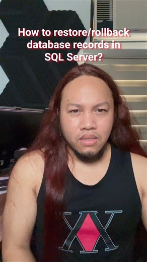 Reply to Norvin S Crujido - How to Restore / Rollback database records in SQL Server? #SQLServer #database #programming #programmer #softwaredeveloper #softwareengineer #fullstackdeveloper #fbreeels #fbreels2024 #fbreelsfypシ゚ #reelsfbシ #reelsinstagram #reelsvideoシ #reelsviralシ #fyp #fypviralシ #fypシ゚viralシfypシ゚ #fypageシ #foryouシ #foryoupageシ | Frace Marteja