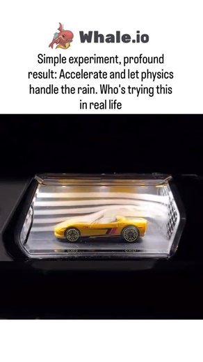 @zonofun on Instagram: "The video demonstrates a toy car model in a simulated rain setup, showing how increasing speed from 0 to 260 mph creates airflow that deflects water droplets over the open-top vehicle, keeping the interior dry, illustrating relative velocity and aerodynamics. - This effect stems from boundary layer airflow over the car, governed by the Reynolds number in fluid dynamics; studies like those in the Journal of Fluid Mechanics confirm faster speeds reduce rain penetration into