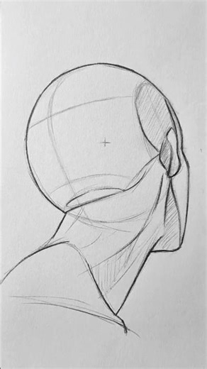 😲 Back Head Drawing Secrets | Easy Sketch Tutorial ✏️🎨 #shorts