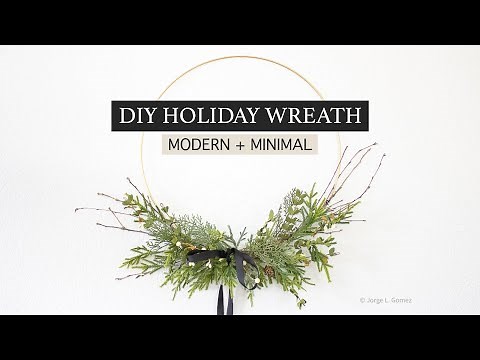 DIY Holiday Decor - How To Make A Modern Hoop Wreath