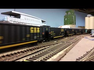 Ho scale csx coal train on my layout