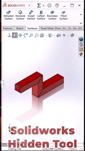 SolidWorks Swept Surface Trick 🔥#shorts #solidworks #futureofcaddesign