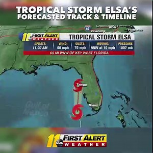 152 reactions · 121 shares | TRACKING ELSA - Tropical Storm Elsa is expected to bring large amounts of rain to North Carolina later this week. The latest track has the storm arriving sometime Thursday. Watch ABC11 Eyewitness News for the latest information and make sure to download the ABC11 app to get weather alerts sent straight to your phone: abc11.com/apps/ | ABC11 WTVD | Facebook