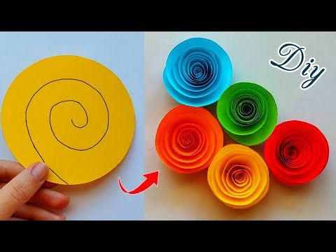 Easy and Beautiful paper Rose making 🌹/ How to make rose flower/ paper rose flower