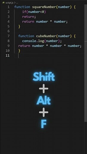 Format Code in VS Code - Shortcut