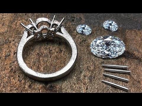 Making a Platinum Diamond Ring by Hand – AMAZING! | 3 Stone Custom Engagement Ring