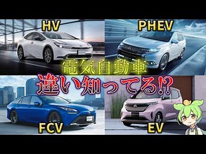 【ずんだもん解説】PHEVとかハイブリッドの違いって何？電気自動車の種類