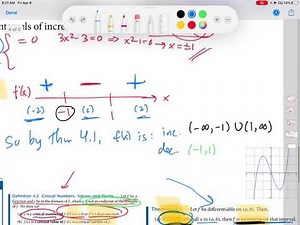 13.4: Critical points, increasing/decreasing test | Wellesley College Calc. 1; Calculus Simplified