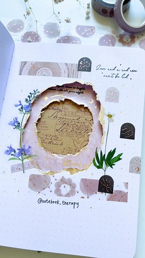 Creative Journal Window Design Using Tsuki Constellations Washi | Notebook Therapy