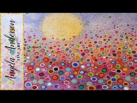 Floral Landscape Acrylic Painting Tutorial (Yvonne Coomber Inspired) - Free Lesson for All Ages