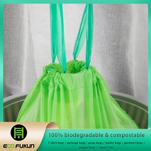 [Hot Item] Biodegradable Plant-Based Drawstring Garbage Bag, Drawstring Trash Liners