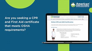 Are you seeking a CPR and First Aid certificate that meets OSHA requirements? Sign up at AHCA. It’s convenient and affordable. Simply sign up for the course for only $35.95 and complete the training at your own pace. | American HealthCare Academy