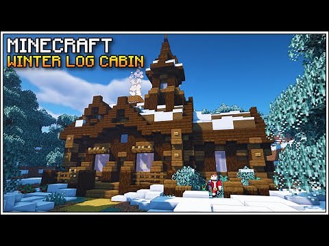 Minecraft Winter Log Cabin Tutorial [How to Build]