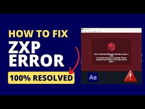 How to Fix ZXP Installer Error: Extension Manager init failed, | Error Installing AE Motion Bro
