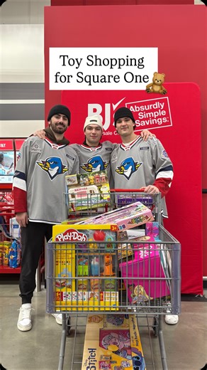 Springfield Thunderbirds on Instagram: "It’s the Season of Giving 🩵 Today, Michael Buchinger, Dylan Peterson and Marc-Andre Gaudet headed over to BJ’s in Springfield to buy presents for our friends at Square One! We are excited to deliver the toys soon and help make the holidays a little brighter for all involved ✨🎁"