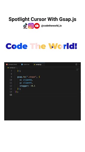 Spotlight Cursor Animation With GSAP.js