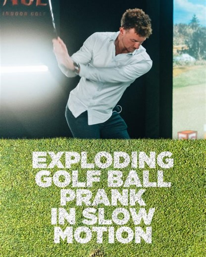 What's better than the exploding golf ball prank..? The exploding golf ball prank in slow motion! 😅 | NHL