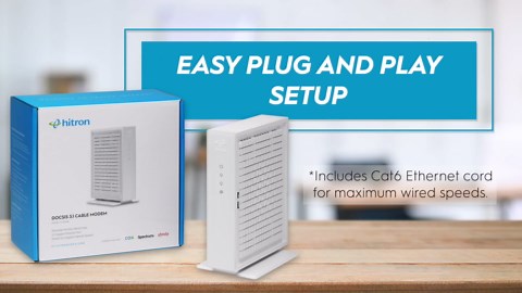 Hitron CODA56 Multi-Gigabit DOCSIS 3.1 Modem | 2.5 Gbps Max Internet Speeds | Certified with Xfinity, Charter Spectrum, Cox | 2.5 Gbps Ethernet Cable Modem ONLY | Requires Separate WiFi Router