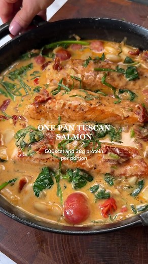 One Pan Tuscan Baked Salmon Recipe