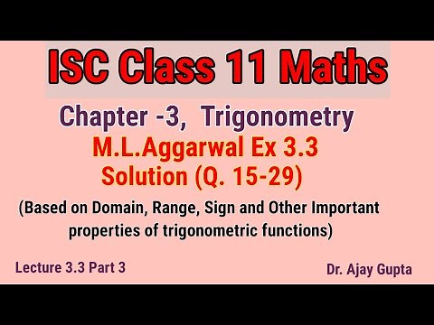 isc class 11 maths | trigonometry | chapter 3 | ml aggarwal Ex 3.3 | Solution Q 15 to 29 |