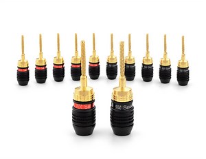 Sewell Deadbolt Flex Pin Banana Plugs for Spring Loaded Speaker Terminals
