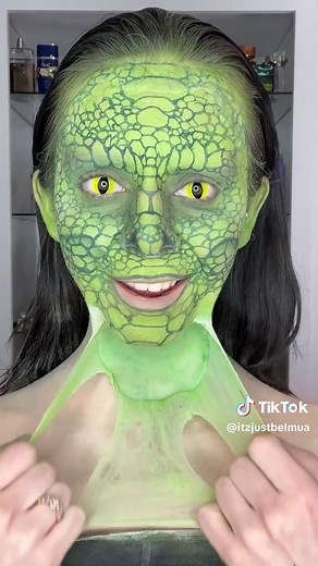 Reptilian Face Transformation with Peel-off Mask | SFX Makeup Tutorial