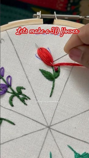 Easy flower embroidery for beginners | how to make a 3D flower with thread| bundle stitch