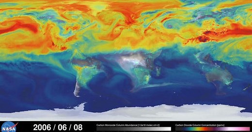 How carbon dioxide travels through the atmosphere