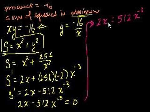 Optimization with Calculus 1