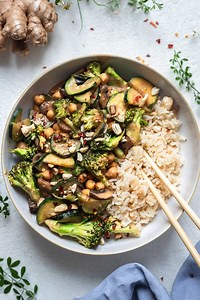 20-minute miso veggie stir-fry