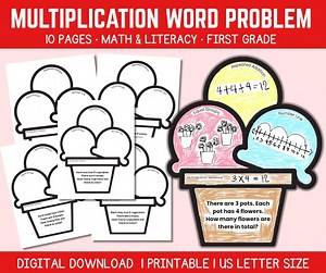 Multiplication Word Problem Worksheets for Kids – Math Practice Activities, 1st Grade Learning Printables, Classroom Resource - Etsy Australia