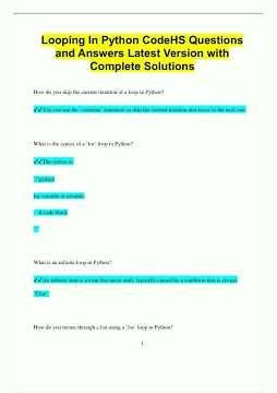 Looping In Python CodeHS Questions and Answers Latest Version with Complete Solutions