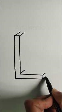 how to draw 3d letter L #3d #3ddrawing #3dletterdrawing #art #drawing #shorts #artsiechic