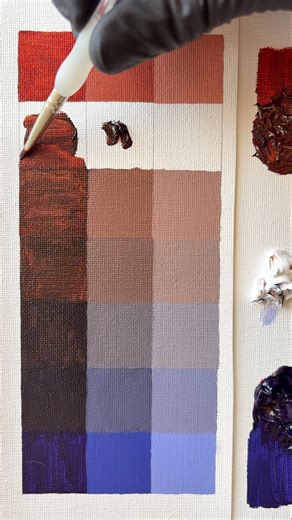 “Dioxazine Purple” x “Transparent Red Oxide” #oilpaint #colormixing #nightpainting