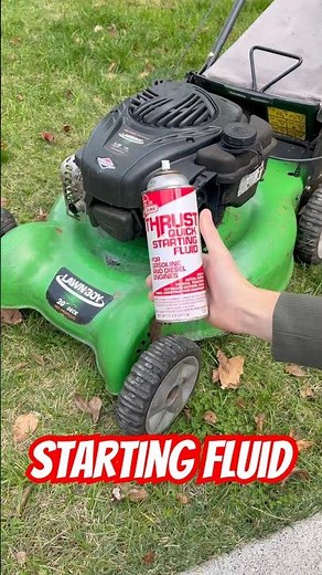 🤔Spraying starting fluid in an already running lawn mower? #startingfluid #ether #lawnmower