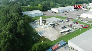 BREAKING: Sky 6 video shows the scene just moments ago at a facility owned by Dippin' Dots in Paducah. Ten people were injured in an explosion at the facility on Industrial Drive, but police say all 10 were able to walk out of the building on their own. | WPSD-TV