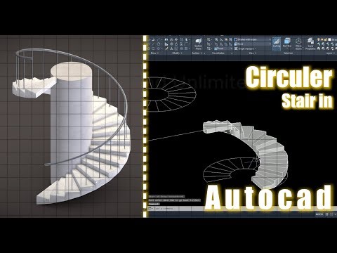 How to Create a Circular/Spiral Stair in Autocad 3D #architecture #autocad #autocadtutorial