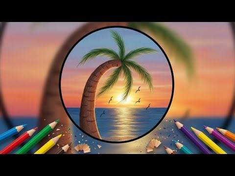 Beautiful Sunset Drawing with Colored Pencils | Easy Step-by-Step Tutorial 🌅✨