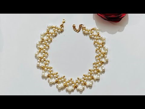 Easy Way To Make Necklace | How to Make Stylish Necklace at Home | Beaded jewelry | Pearl Necklace |