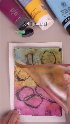 gelli art Rubber Bands #gelliplate #gelliprint #shorts