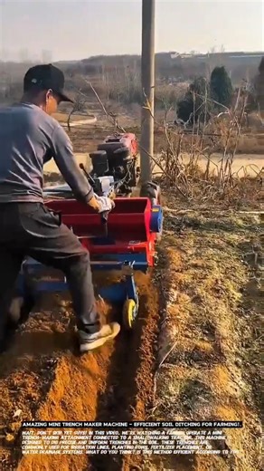 Amazing Mini Trench Maker Machine – Efficient Soil Ditching for Farming!.