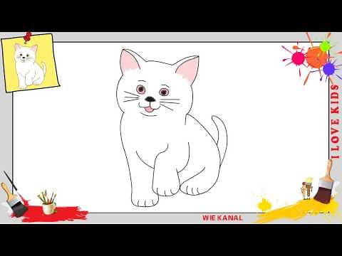 Katze zeichnen 3 schritt für schritt für anfänger & kinder - Zeichnen lernen tutorial