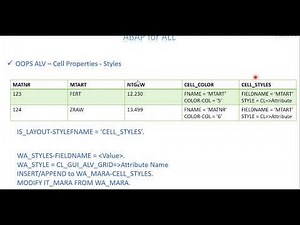Video 7: ABAP for ALL - OO ALV - Cell Properties