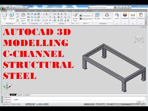 AUTOCAD 3D, How to draw c-channel structural steel standard, autocad