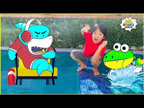 Ryan learns Swimming Rules at the Pool with Gus!