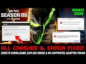 Warzone 2.0 Season 6 How to Fix Directx Error,Game_Ship.exe error & Crashing & Not Launching (2023)