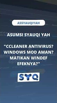 Isn't CCleaner an antivirus? Is it safe to modify Windows? Does disabling Windows Defender have a...