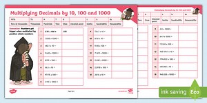 Multiplying Decimals by 10, 100 and 1000