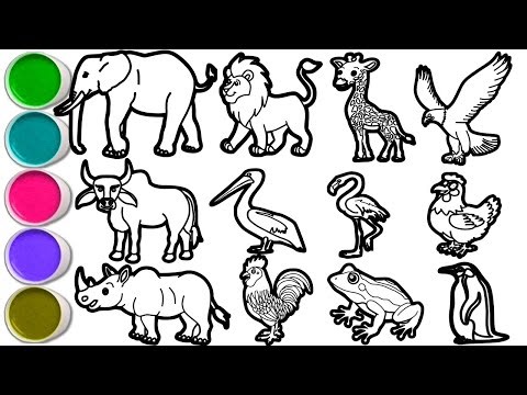 Draw 12 Amazing Animals in Just Minutes! Elephant, Lion, Giraffe, Eagle, Buffalo, Pelican, Flamingo
